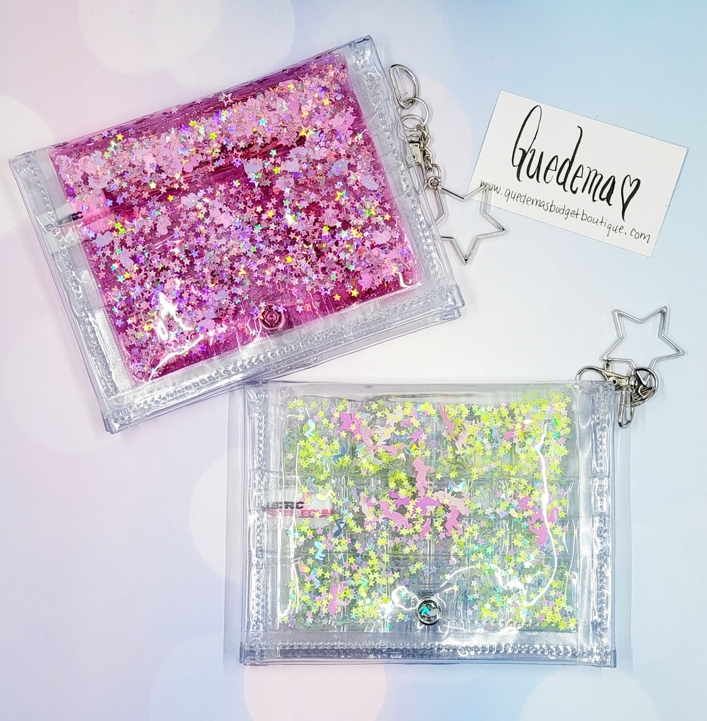 Clear glitter wallet online