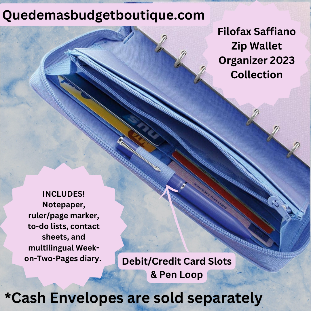 Cash Envelope System Wallets  Filofax Saffiano Zip Organizer and